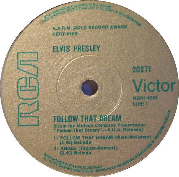 Elvis Presley : Follow That Dream (7", EP, RE)
