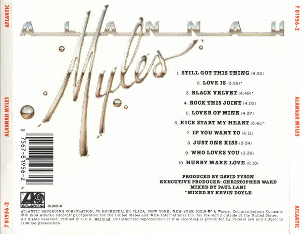 Alannah Myles : Alannah Myles (CD, Album, SRC)