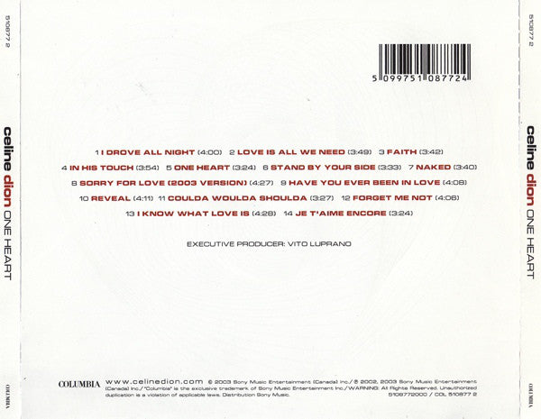 Céline Dion : One Heart (CD, Album)