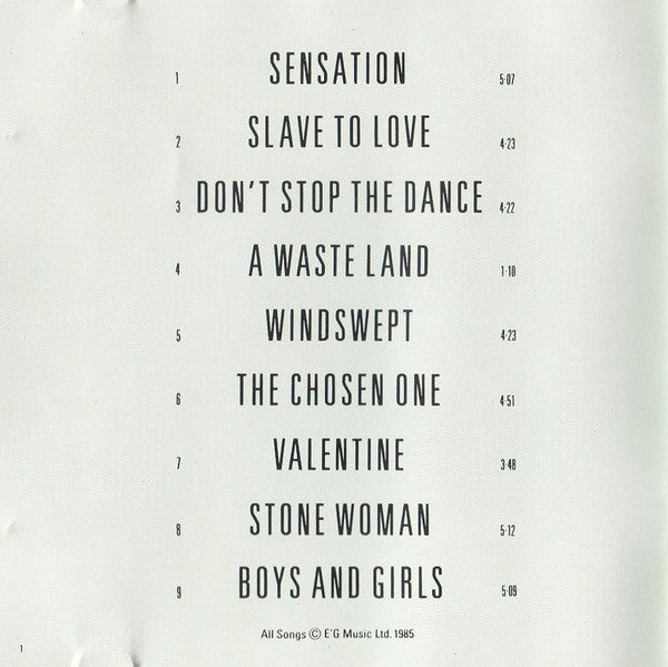 Bryan Ferry : Boys And Girls (CD, Album)