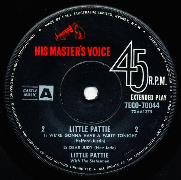 Little Pattie With The Statesmen (6) : Little Pattie (7", EP)