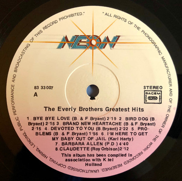 Everly Brothers : The Everly Brothers Greatest Hits (LP, Comp)
