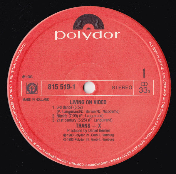 Trans-X : Living On Video (LP, Album)