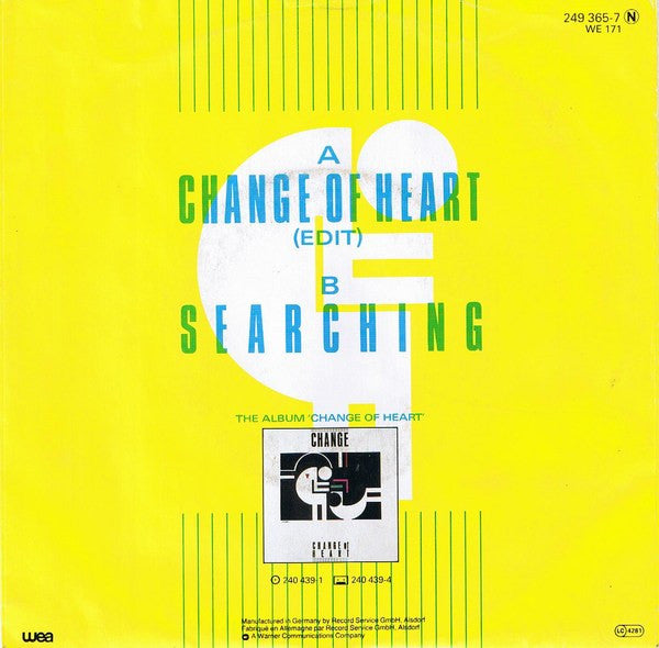 Change : Change Of Heart (7", Single)