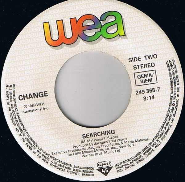 Change : Change Of Heart (7", Single)