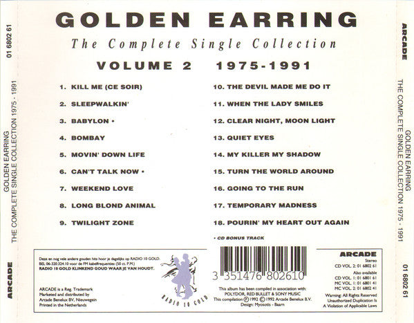 Golden Earring : The Complete Single Collection Volume 2 1975-1991 (CD, Comp)