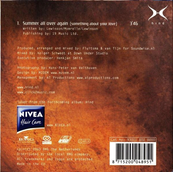 Hind : Summer All Over Again (CD, Single)