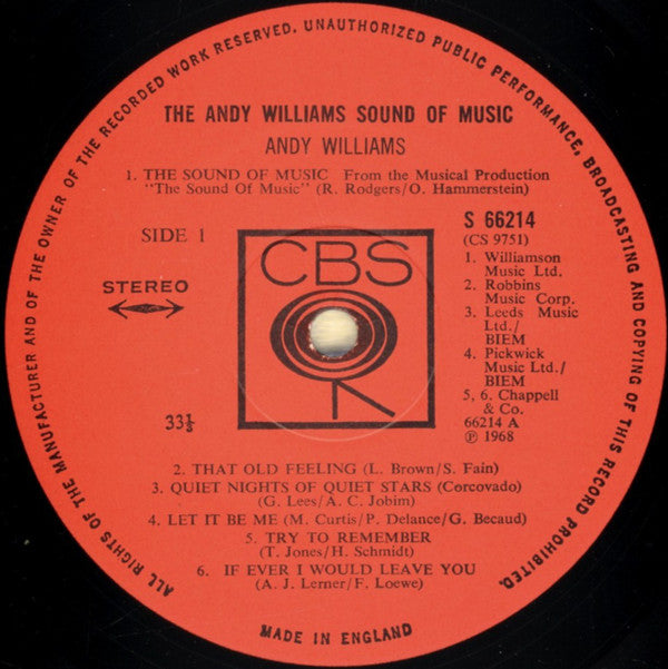 Andy Williams : The Andy Williams Sound Of Music (2xLP, Album, Comp)