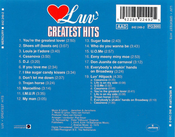 Luv' : Greatest Hits (CD, Comp, RE, RM)