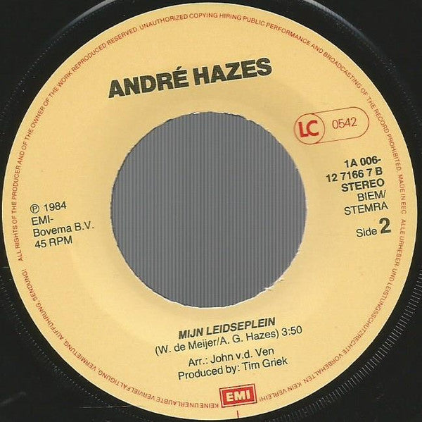 André Hazes : Donker Om Je Heen (7", Single)