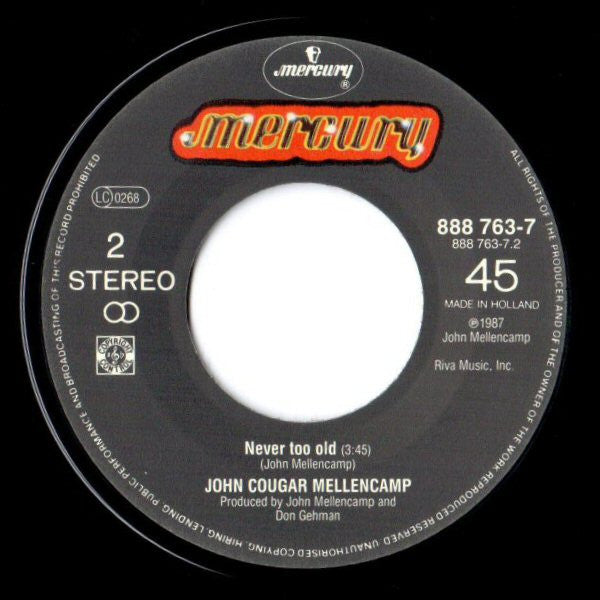 John Cougar Mellencamp : Paper In Fire (7", Single)