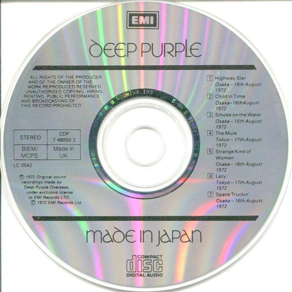 Deep Purple : Made In Japan (CD, Album, RE)