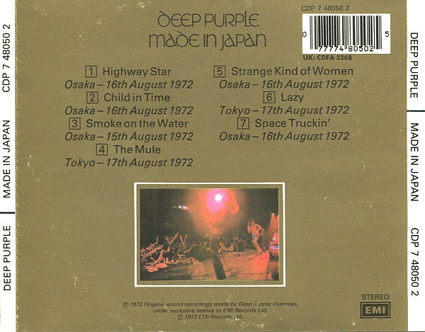Deep Purple : Made In Japan (CD, Album, RE)