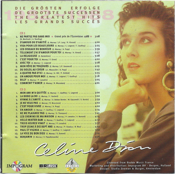 Céline Dion : Die Größten Erfolge / De Grootste Successen / The Greatest Hits / Les Grands Succès 1982-1988 (2xCD, Comp)
