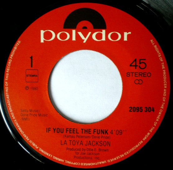 La Toya Jackson : If You Feel The Funk (7", Single)