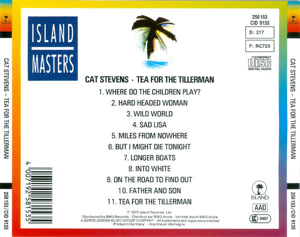 Cat Stevens : Tea For The Tillerman (CD, Album, RE)