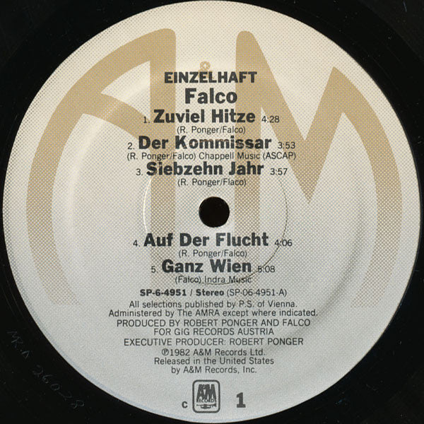 Falco : Einzelhaft (LP, Album, Mon)
