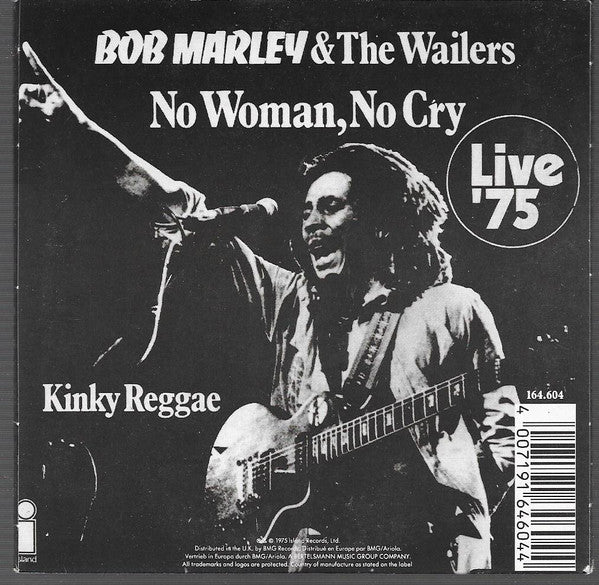 Bob Marley & The Wailers : No Woman, No Cry Live '75 (CD, Single, RE)
