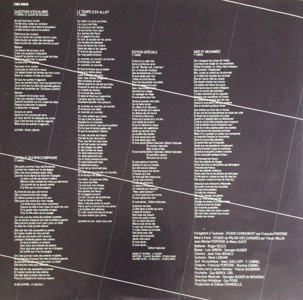 Francis Cabrel : Quelqu'un De L'intérieur (LP, Album)
