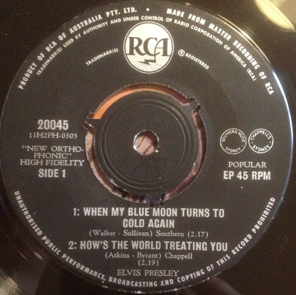 Elvis Presley : I'm Counting On You (7", EP)