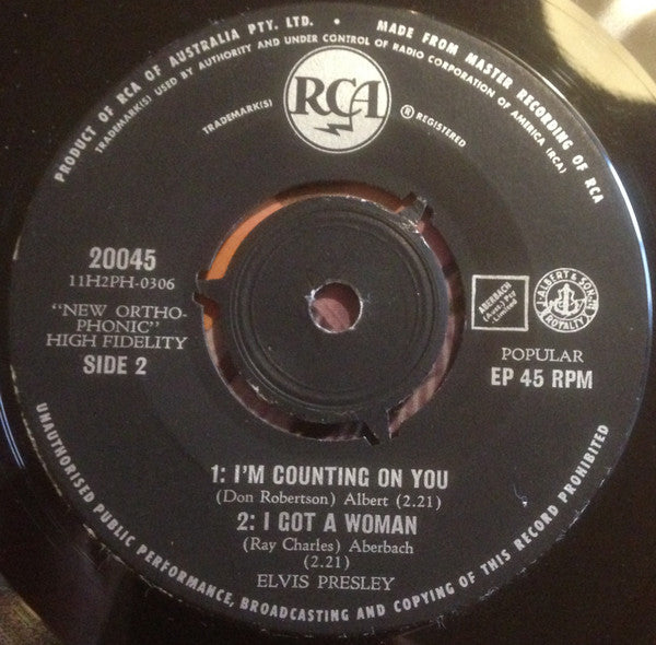 Elvis Presley : I'm Counting On You (7", EP)
