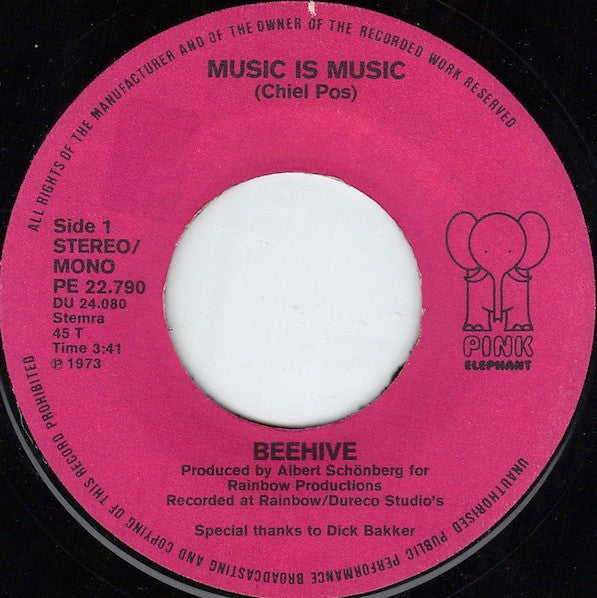 Beehive : Music Is Music / Open Up (7", Single)