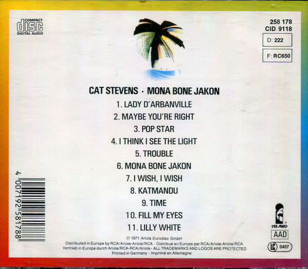 Cat Stevens : Mona Bone Jakon (CD, Album, RE)