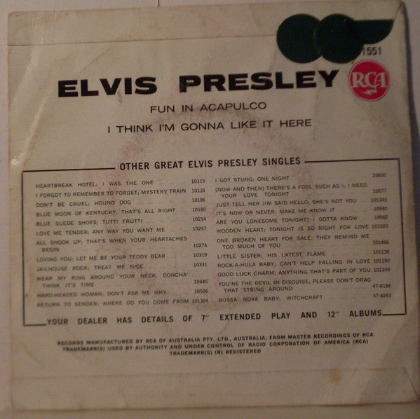 Elvis Presley : Fun In Acapulco (7", Single)