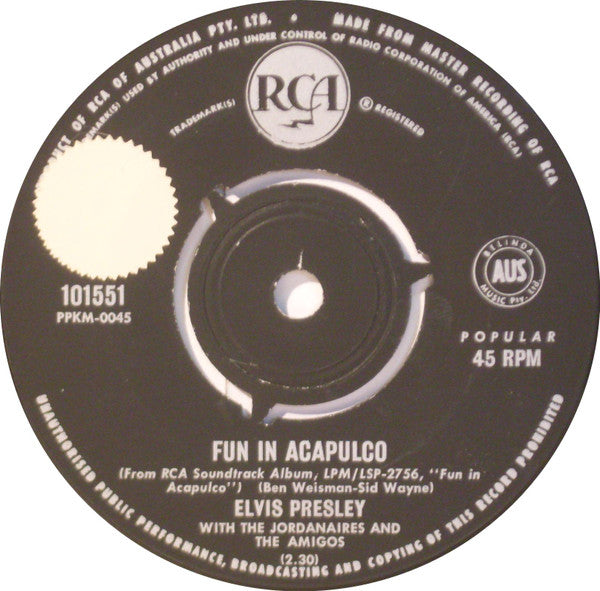 Elvis Presley : Fun In Acapulco (7", Single)