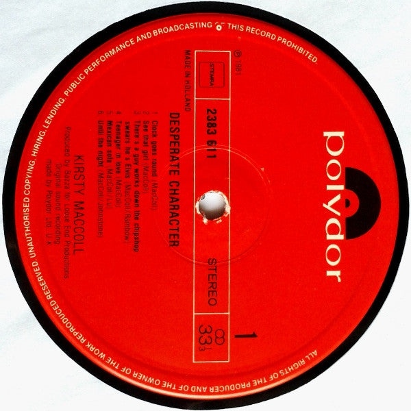 Kirsty MacColl : Desperate Character (LP, Album)