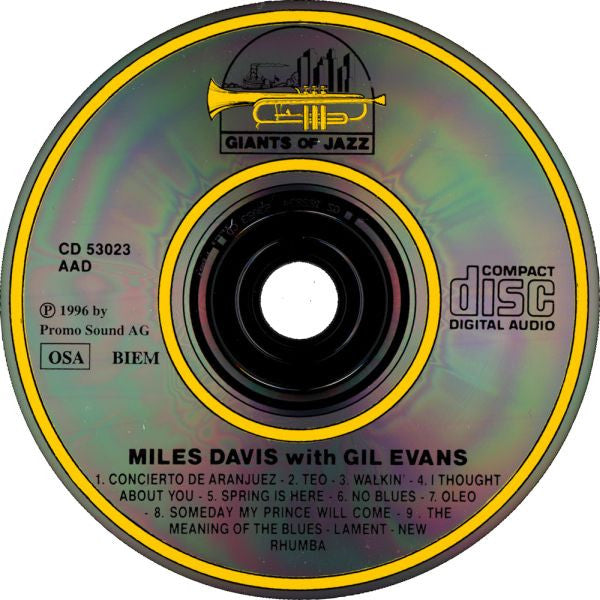 Miles Davis & Gil Evans / Hank Mobley, Wynton Kelly, Paul Chambers (3), Jimmy Cobb & Gil Evans Orchestra* : Carnegie Hall, May 19, 1961 Miles Davis & Gil Evans "Concierto De Aranjuez" (CD, Comp, RE)