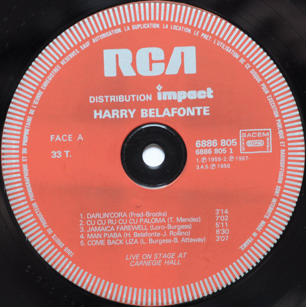 Harry Belafonte : Harry Belafonte (LP, Album, RE)