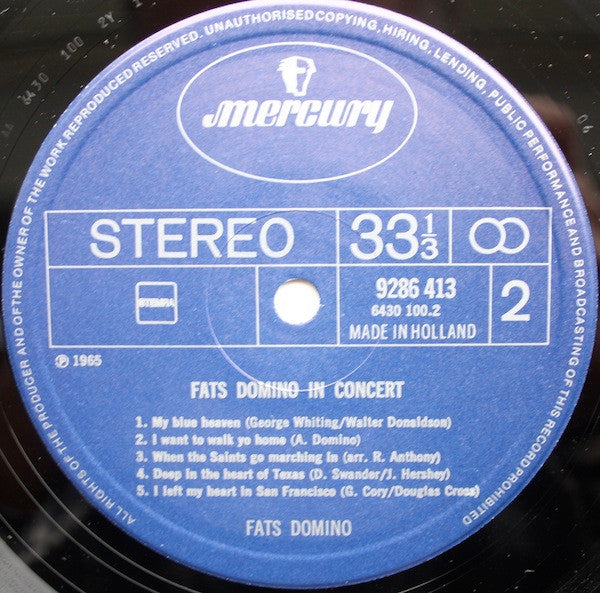 Fats Domino : In Concert! (2xLP, Comp, RE)