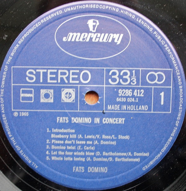 Fats Domino : In Concert! (2xLP, Comp, RE)
