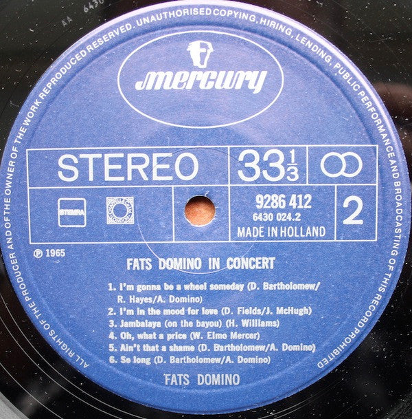 Fats Domino : In Concert! (2xLP, Comp, RE)