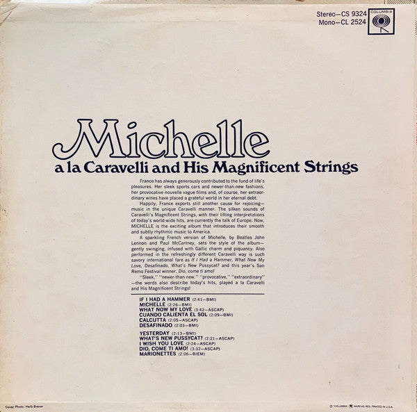 Caravelli And His Magnificent Strings : Michelle A La Caravelli (LP, Album)