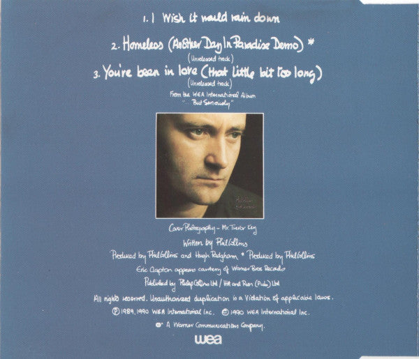 Phil Collins : I Wish It Would Rain Down (CD, Single)