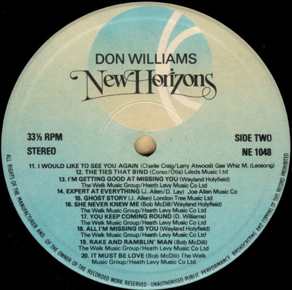 Don Williams (2) : New Horizons (LP, Comp, PRS)