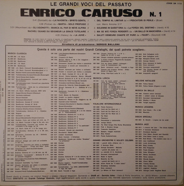 Enrico Caruso : Enrico Caruso N. 1 (LP, Comp)