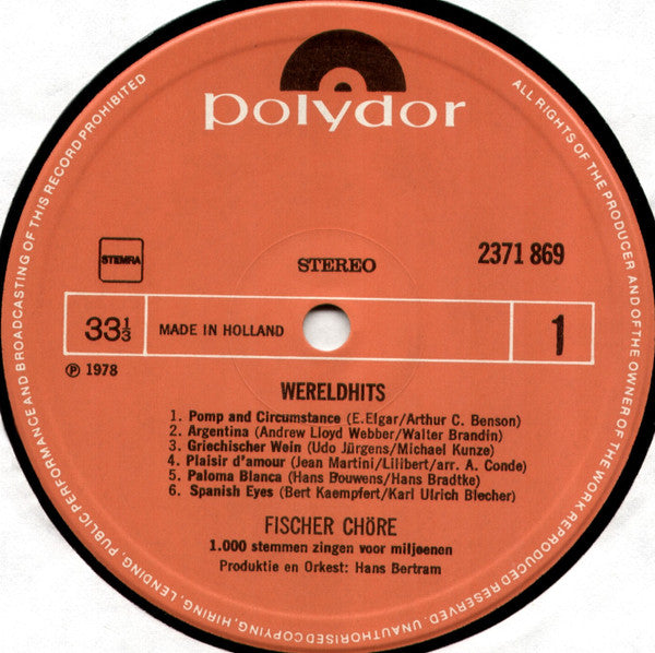 Fischer Chöre : Wereld Hits (LP, Album)