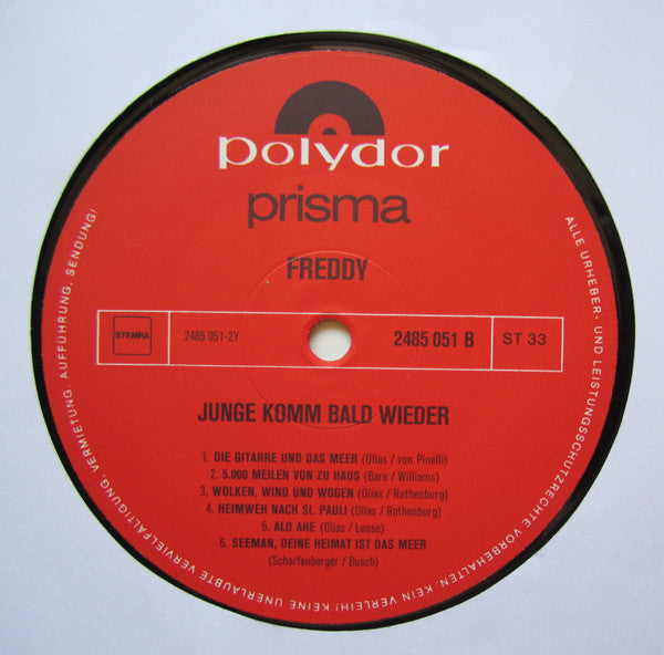 Freddy* : Junge Komm Bald Wieder (LP, Comp)