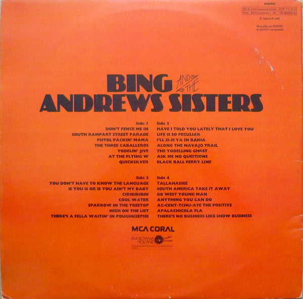 Bing Crosby And The Andrews Sisters : Bing And The Andrews Sisters (2xLP, Comp, Gat)