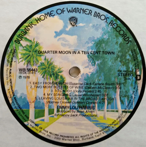 Emmylou Harris : Quarter Moon In A Ten Cent Town (LP, Album)