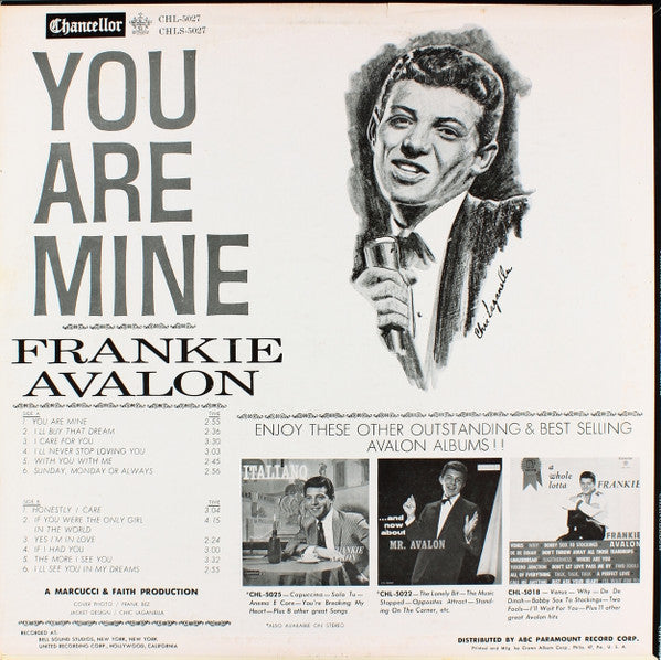 Frankie Avalon : You Are Mine (LP, Album)