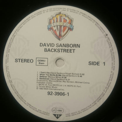 David Sanborn : Backstreet (LP, Album)