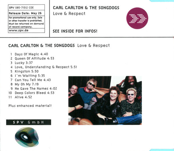 Carl Carlton And The Songdogs : Love & Respect (CD, Album, Enh, Promo)