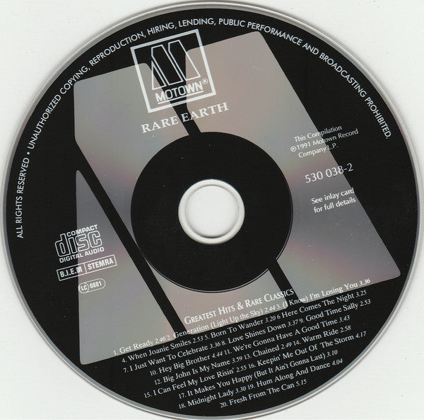 Rare Earth : Greatest Hits And Rare Classics (CD, Comp, RE, RM)