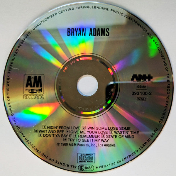 Bryan Adams : Bryan Adams (CD, Album)