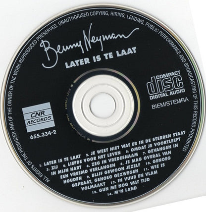 Benny Neyman : Later Is Te Laat (CD, Album)