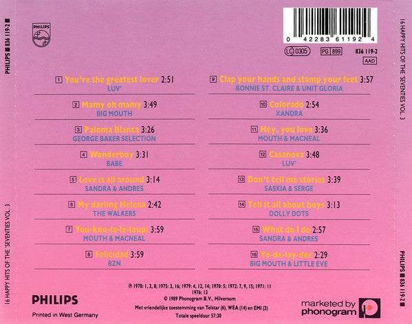 Various : 16 Happy Hits Of The Seventies Volume 3 (CD, Comp)